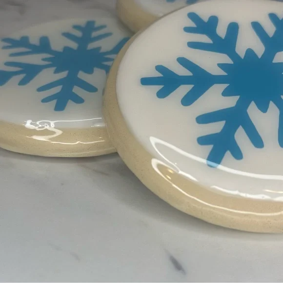 Snowflake Sugar Cookie Coasters - Handmade – Set of 4 - Picture 8 of 9